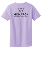 Load image into Gallery viewer, Light gray Monarch Ladie's Essential Cotton Tee by The Lonely Oak, showing a close-up of the soft fabric and classic fit.