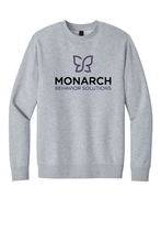 Load image into Gallery viewer, Gray Monarch Fleece Crewneck Sweater by The Lonely Oak, soft fleece material with a classic crewneck design, displayed on a hanger.