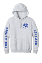 Load image into Gallery viewer, Ash grey hooded sweater for Monterey Road Elementary Mustangs by The Lonely Oak, featuring school logo and comfortable fabric.