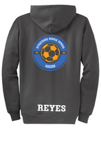 Load image into Gallery viewer, The Lonely Oak AMS Activities full zip hoodie in gray with front pockets and a drawstring hood, casual and comfortable for everyday wear.