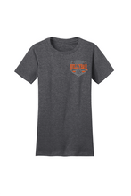 Load image into Gallery viewer, AHS Volleyball ladies' cut tee by The Lonely Oak, white t-shirt with volleyball graphic and casual fit, front view.