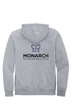 Load image into Gallery viewer, The Lonely Oak Monarch Fleece Full Zip Hoodie in gray, featuring a front zipper, hoodie, and soft fleece material.
