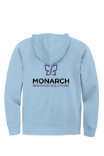 Load image into Gallery viewer, Lonely Oak Monarch Fleece Full Zip Hoodie in gray, featuring a soft fleece fabric, front zipper, and adjustable hood.