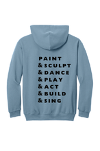 Load image into Gallery viewer, The Lonely Oak Atascadero Fine Arts Academy AFAA logo hoodie pullover sweater in gray with front logo design.