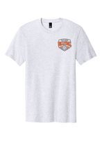Load image into Gallery viewer, A white cotton volleyball t-shirt featuring Atascadero Volleyball logo and The Lonely Oak branding on the front.
