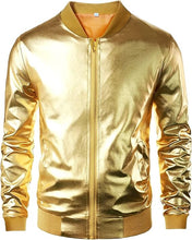 Load image into Gallery viewer, Varsity Metallic Disco Bomber Jacket
