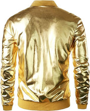 Load image into Gallery viewer, Varsity Metallic Disco Bomber Jacket
