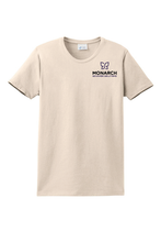 Load image into Gallery viewer, Light pink cotton T-shirt for women from The Lonely Oak's Monarch Ladie's Essential Cotton Tee collection, displayed flat.
