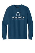 Load image into Gallery viewer, The Lonely Oak Monarch fleece crewneck sweater in soft, cozy fabric with a simple ribbed collar and cuffs.
