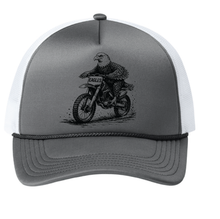 Load image into Gallery viewer, Templeton Eagles dirtbike trucker cap by The Lonely Oak, featuring a mesh back and embroidered eagle design on the front.

