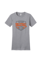 Load image into Gallery viewer, AHS Volleyball ladies' cotton cut tee by The Lonely Oak featuring a volleyball graphic and Atascadero Volleyball text.
