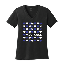 Load image into Gallery viewer, Monterey Road Elementary Mustangs Love heart shirt by The Lonely Oak, featuring a colorful heart and school mascot design.
