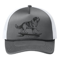 Load image into Gallery viewer, The Lonely Oak AMS Saints Trucker Cap with mesh back and embroidered front logo, adjustable snap closure, and classic trucker style.
