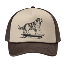 Load image into Gallery viewer, Black AMS Saints trucker cap by The Lonely Oak with mesh back and embroidered logo on front.
