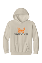 Load image into Gallery viewer, The Lonely Oak Atascadero Fine Arts Academy AFAA logo hoodie pullover sweater in black with white logo on front.
