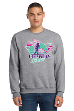 Load image into Gallery viewer, The Lonely Oak Doomsday Skate Crewneck Sweater with Miami Vibes design, featuring vibrant colors and skateboarding-themed artwork.
