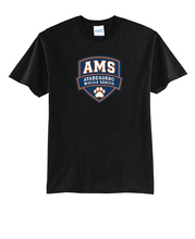 Load image into Gallery viewer, The Lonely Oak AMS Logo Tee featuring a classic logo on a comfortable cotton T-shirt, displayed flat on a white background.

