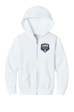 Load image into Gallery viewer, The Lonely Oak AMS Crest Logo full zip hoodie featuring a front crest logo and a comfortable, casual fit.

