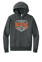 Load image into Gallery viewer, AHS Volleyball performance fleece pullover hoodie by The Lonely Oak, featuring the Atascadero Volleyball logo on a navy fleece sweatshirt.

