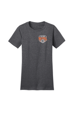 Load image into Gallery viewer, AHS Volleyball ladies' cotton tee by The Lonely Oak featuring Atascadero Volleyball logo and design on a white t-shirt.
